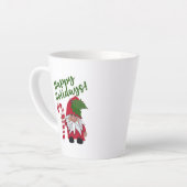 Prettig feest! Kabouter met Kaneelstok Latte Mok (Linkerhoek)