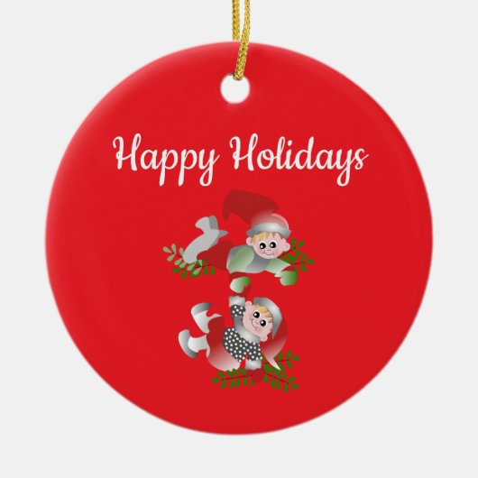 Prettig feest keramisch ornament (Voorkant)