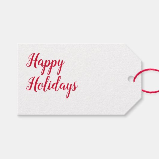 Prettig feest kerst handschrift rood wit cadeaulabel (Voorkant (Horizontaal))