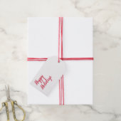 Prettig feest kerst handschrift rood wit cadeaulabel (Met Touw)