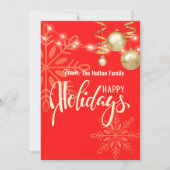 Prettig feest Kerstmis aangepaste rode aankondigin Kaart (Voorkant)