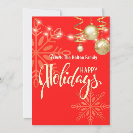 Prettig feest Kerstmis aangepaste rode aankondigin Kaart (Voorkant)