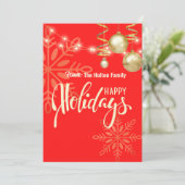 Prettig feest Kerstmis aangepaste rode aankondigin Kaart (Staand voorkant)
