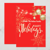 Prettig feest Kerstmis aangepaste rode aankondigin Kaart (Voorkant / Achterkant)