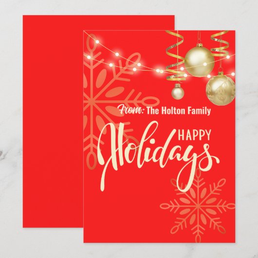 Prettig feest Kerstmis aangepaste rode aankondigin Kaart (Voorkant / Achterkant)