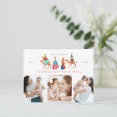 Prettig feest | kerstmis | drie koningen | 3 foto' briefkaart (Staand voorkant)