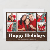 Prettig feest | Kerstmis Rustieke fotoraster Feestdagenkaart (Voorkant)