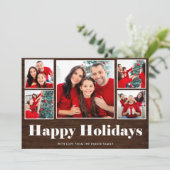 Prettig feest | Kerstmis Rustieke fotoraster Feestdagenkaart (Staand voorkant)