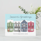 Prettig feest Kerststad | Foto Kerstkaart (Staand voorkant)