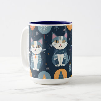 Prettig feest kittens! tweekleurige koffiemok