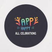 Prettig feest labels (Design 1)