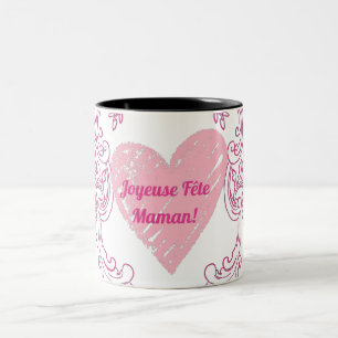 Prettig feest mama tweekleurige koffiemok