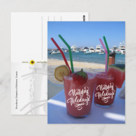 Prettig feest met aardbeien Daiquiris - Briefkaart