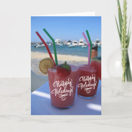 Prettig feest met aardbeien Daiquiris - kaart