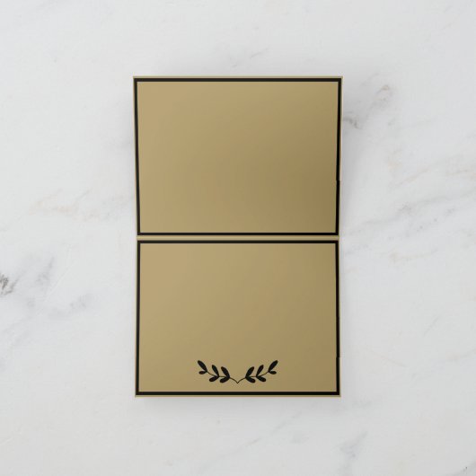 Prettig feest met goud bloemmotief met takken en b feestdagen kaart (Binnen)