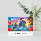 Prettig feest met kerstthema briefkaart (Staand voorkant)