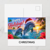Prettig feest met kerstthema briefkaart (Voorkant / Achterkant)