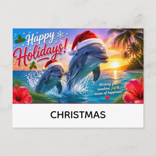 Prettig feest met kerstthema briefkaart (Voorkant)