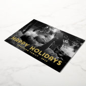 Prettig feest met moderne eenvoudige typografie folie feestdagenkaart (Gedraaid)