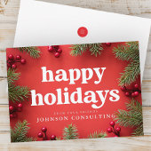 Prettig feest met moderne sterren en gouden dennen feestdagenkaart