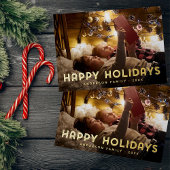 Prettig feest met moderne typografie folie feestdagenkaart