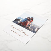 Prettig feest Minimalistisch scriptief Rose goud Folie Feestdagenkaart (Gedraaid)