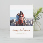 Prettig feest Minimalistisch scriptief Rose goud Folie Feestdagenkaart (Staand Voorkant)