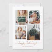 Prettig feest | Moderne collage met vier foto's Feestdagenkaart (Voorkant)