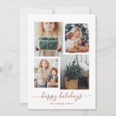 Prettig feest | Moderne collage met vier foto's Feestdagenkaart (Voorkant)