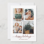 Prettig feest | Moderne collage met vier foto's Feestdagenkaart (Voorkant)