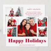 Prettig feest | Moderne fotorooster Feestdagenkaart (Voorkant / Achterkant)
