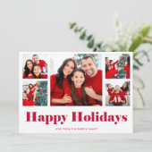 Prettig feest | Moderne fotorooster Feestdagenkaart (Staand voorkant)