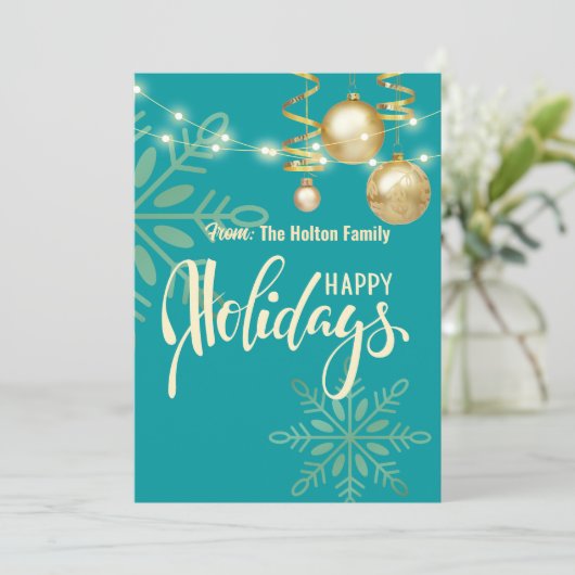 Prettig feest moderne groene Kerstmis  Kaart (Staand voorkant)