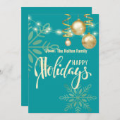 Prettig feest moderne groene Kerstmis  Kaart (Voorkant / Achterkant)