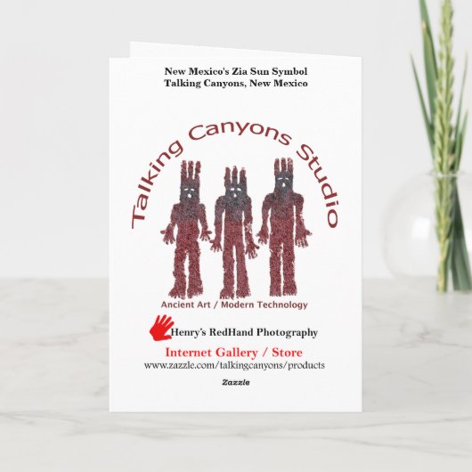 Prettig feest Nieuw-Mexico's Zia Zon Symbool Kaart (Achterkant)