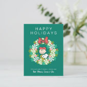 Prettig feest | Pepermunt snoepkrans Feestdagenkaart (Staand voorkant)