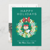 Prettig feest | Pepermunt snoepkrans Feestdagenkaart (Voorkant / Achterkant)