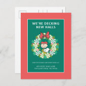 Prettig feest | Pepermunt snoepkrans Feestdagenkaart (Voorkant / Achterkant)