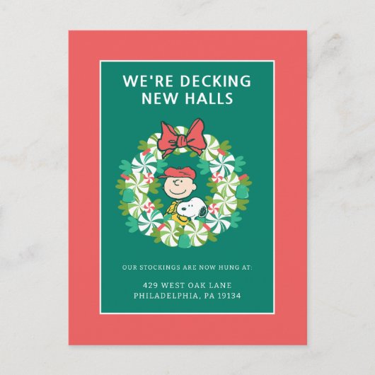 Prettig feest | Pepermunt snoepkrans Feestdagenkaart (Voorkant)