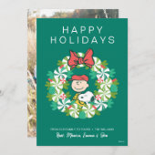 Prettig feest | Pepermunt snoepkrans Feestdagenkaart (Voorkant / Achterkant)