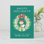 Prettig feest | Pepermunt snoepkrans Feestdagenkaart (Staand voorkant)