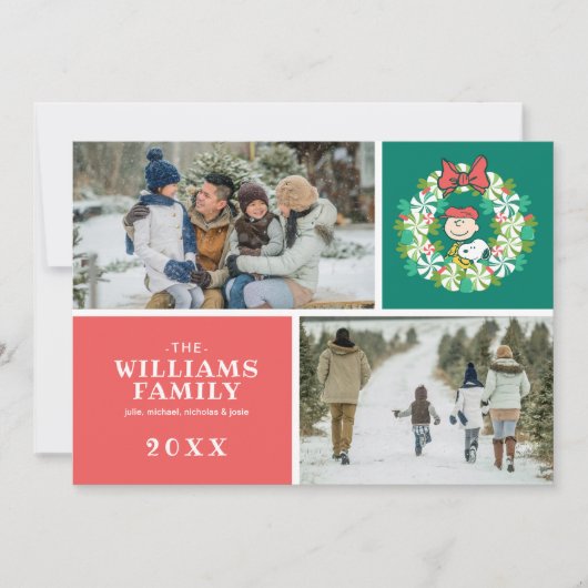 Prettig feest | Pepermunt snoepkrans Feestdagenkaart (Voorkant)