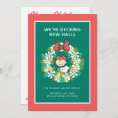 Prettig feest | Pepermunt snoepkrans Feestdagenkaart (Voorkant / Achterkant)