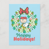 Prettig feest | Pepermunt snoepkrans Feestdagenkaart (Voorkant)