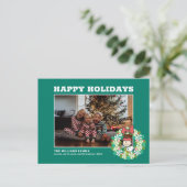 Prettig feest | Pepermunt snoepkrans Feestdagenkaart (Staand voorkant)