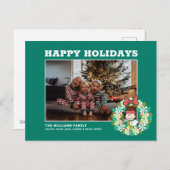 Prettig feest | Pepermunt snoepkrans Feestdagenkaart (Voorkant / Achterkant)