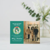 Prettig feest | Pepermunt snoepkrans Feestdagenkaart (Staand voorkant)