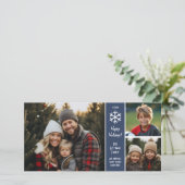 Prettig feest - rand voor 3 foto's feestdagenkaart (Staand voorkant)
