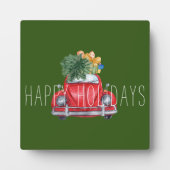Prettig feest Red Auto Aanpasbare Tafelversiering Fotoplaat (Voorkant)