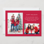 Prettig feest | Rode moderne fotorooster Feestdagenkaart (Achterkant)